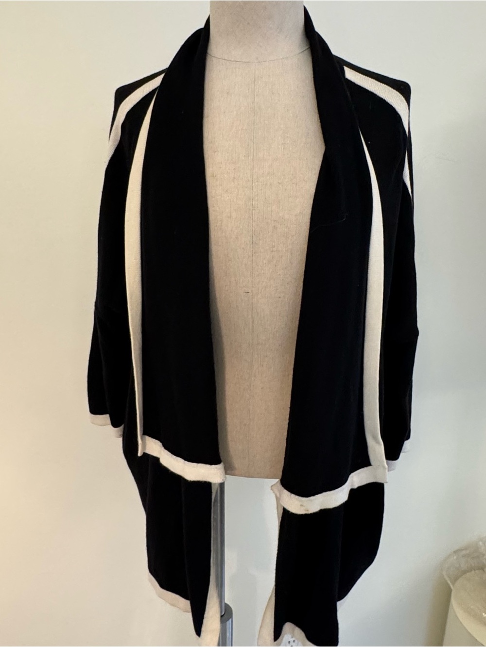 Chico's Black Cardigan with White Trim